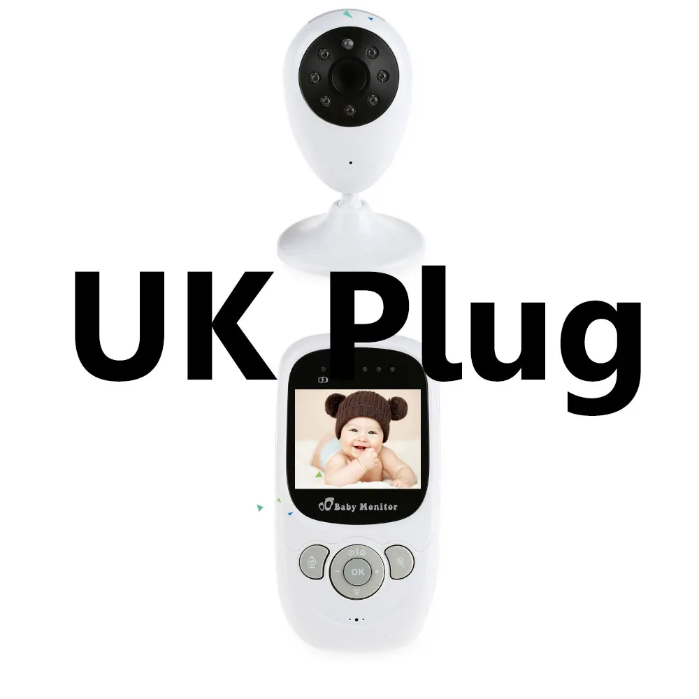 UK Plug Безопасность для мамы и детей, детские спальные приборы, 2,4 ГГц, беспроводная няня, цифровая Детская безопасность, ночное видение, дисплей, няня - Цвет: UK Plug