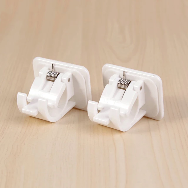 2/4/6pcs Nail-free Adjustable Rod Bracket Holders Self-adhesive