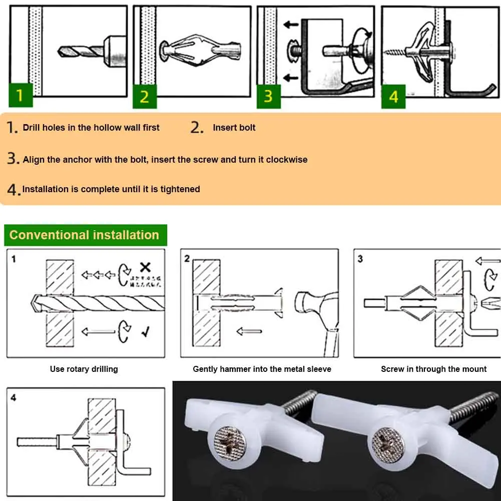 100 шт Портативные DIY болты для штор, аксессуары, практичный гипсокартон, ручная Расширительная трубка, винты, фиксированный инструмент в форме самолета