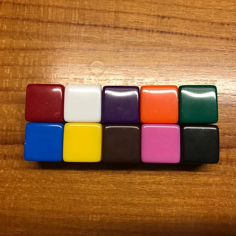 10 colors 10 шт Пустой паззл с игральными кубиками игра Отправить детей 6 сторонних игральных костей DIY игровой аксессуар 16 мм 10 цветов игральные кости - Цвет: 10 colors