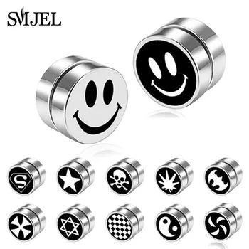 

SMJEL Men Women Strong Magnet Magnetic Ear Studs Non Piercing Punk Earrings No Ear Hole Stud Earrings Stainless Steel Jewelry