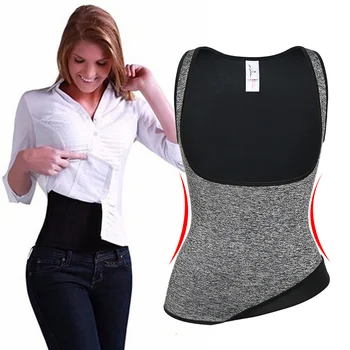 

Women Sauna Effect Neoprene Sweat Vest Waist Trainer Slimming Body Shaper Tummy Control Shapewear Weight Loss Gym Fitness Tops