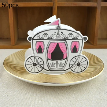 

50pcs Crown Fairy Tale Pumpkin Carriage Wedding Candy Box Marriage Charm Shower Favor Candy Boxes Wedding Party Gift Hold Bag