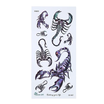 

3D Scorpion Temporary Tattoo Waterproof Tatouage Temporaire Large Stickers Body Art Fake Sexy Decal For Men Women
