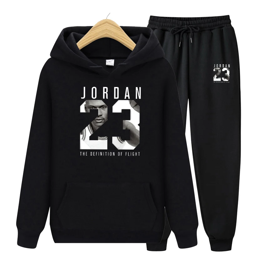 23 JORDAN осень зима мужские наборы толстовка+ брюки 2 шт. наборы Повседневный Спортивный костюм Мужская спортивная одежда тренажерные залы фитнес пот брюки наряд