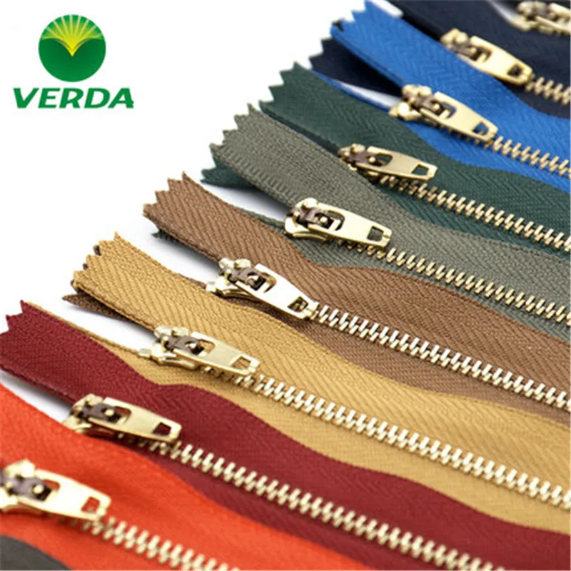 

Metallic copper tooth zipper trousers jeans casual pants front zipper closed tail zipper 18CM multi-color optional DIY