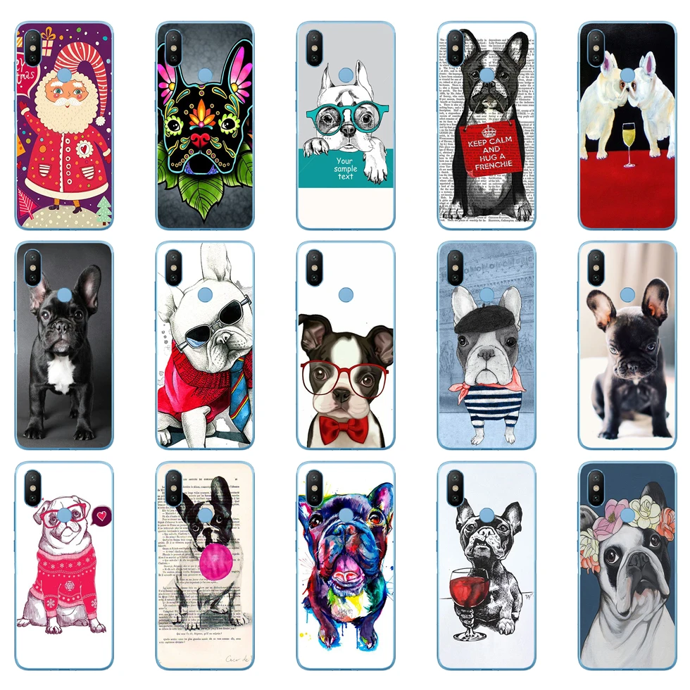 26DD French Bulldog Art Soft Silicone Cover Case for Xiaomi Redmi 6 6a mi 8 a2 lite note 5 pro 7 case | Мобильные телефоны и