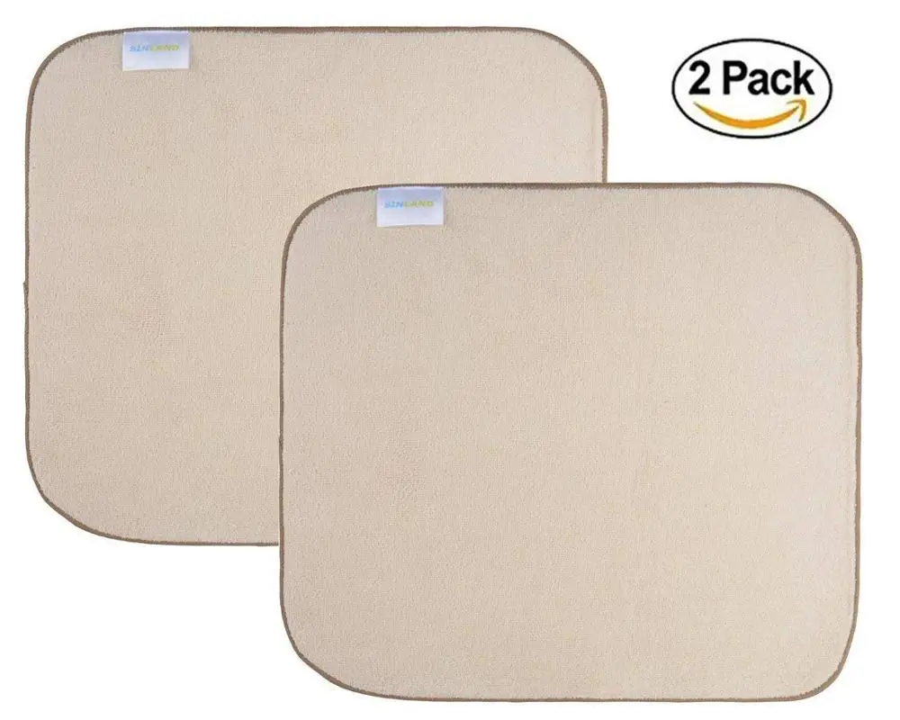beige Sunland коврик для сушки посуды из микрофибры, супер впитывающий коврик для сушки посуды, коврик для кухонной стойки, 16 дюймов X 18 дюймов, 2 упаковки - Color: beige