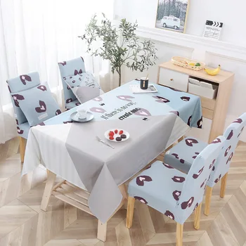 

Blue Grey Table Cloth Nordic Style Home Decor Household Dining Chair Cover Rectangle Waterproof Oilproof Tablecloth For Kitchen