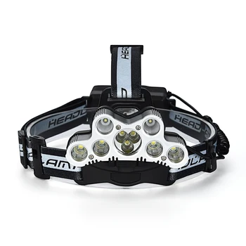 

Adjustable 9 LEDs T6 Headlight USB Rechargeable Camping Hiking Head Lamp Torch 6 Modes Outdoor Head Flashlight with battery