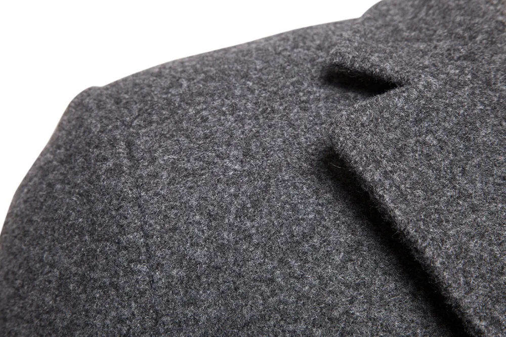 Men's Long Coat Dark Door Woolen Coat Business Male Solid Classic Overcoat Medium Long Jackets Tops M-6XL