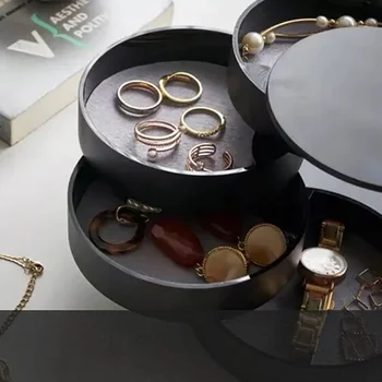 

Novelty 4 Layers Plastic Rotating Jewelry Container Box Jewelry Boxes Earrings Ring Multifunction Jewelry Storage Box For Home