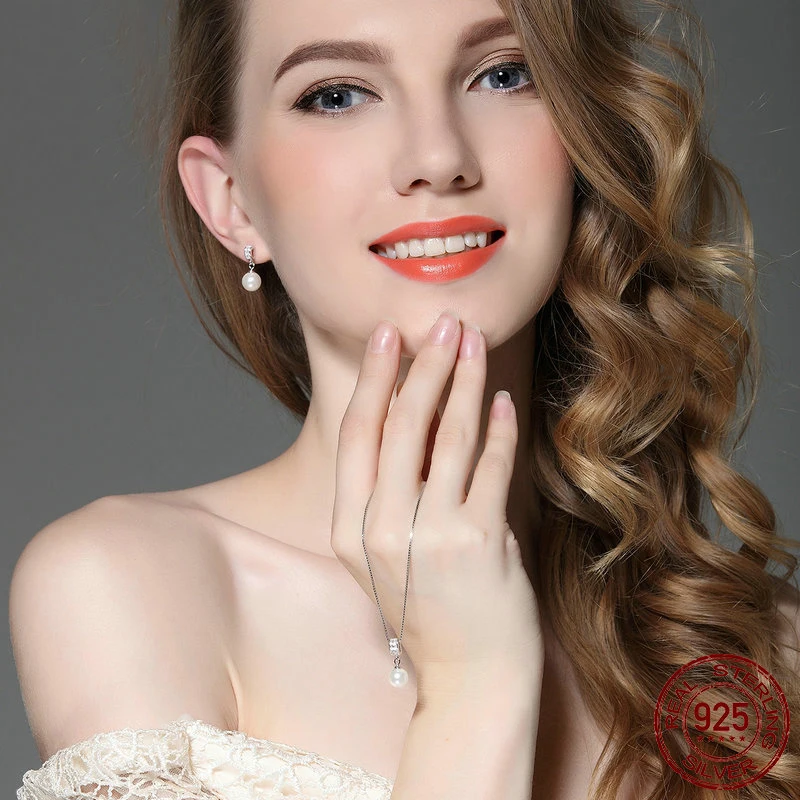 Серьги, 925 пробы, серебряные, женские, новые, модные, жемчужные серьги, персональные, металлические, Преувеличенные, висячие серьги, ювелирное изделие