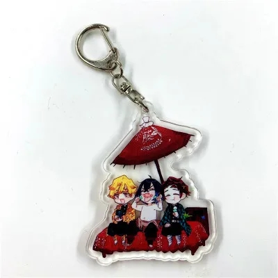 1-16 Аниме демон убийца Kimetsu no Yaiba keychian Kamado Tanjirou Nezuko Agatsuma Zenitsu Hashibira Inosuke акриловая подвеска брелок - Цвет: 1-16