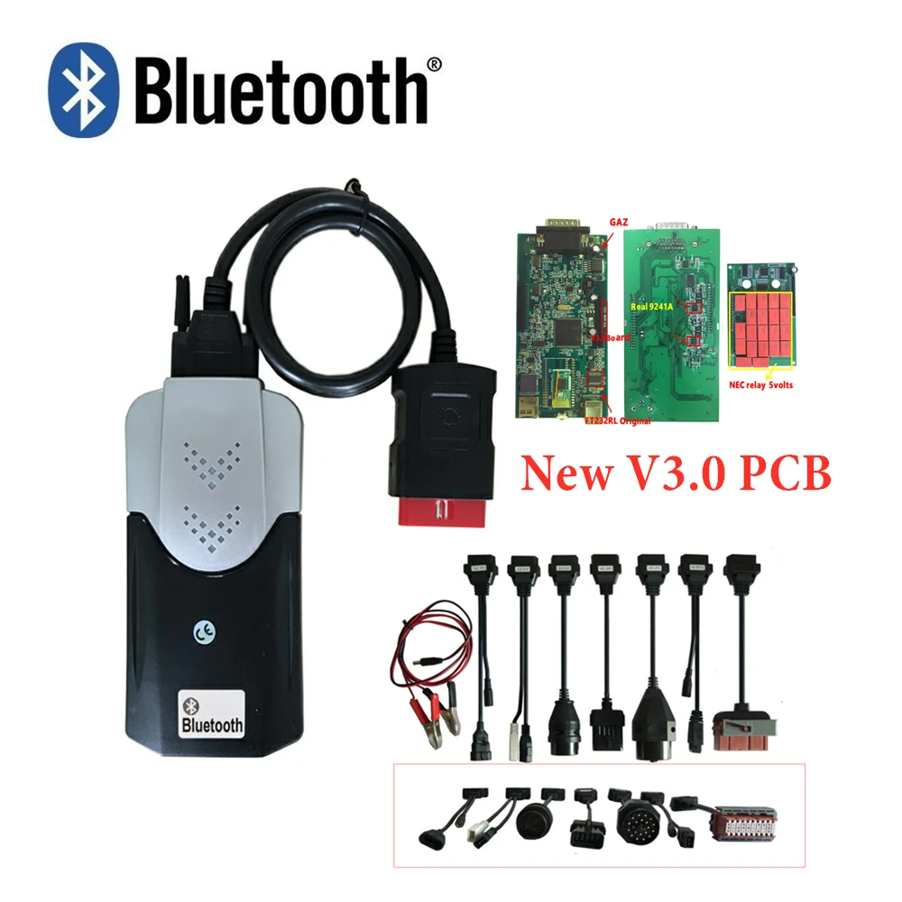 DHL Vci,3/ R0 keygen с Bluetooth MVD TCS C-D-P VD DS150E C-D-P для delphis obd2 Диагностический Инструмент+ 8 автомобильных кабелей