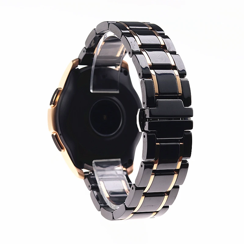 Ремешок из керамики и нержавеющей стали для GARMIN Suunto Huawei Samsung gearS2 3 4 46 42 мм|Ремешки