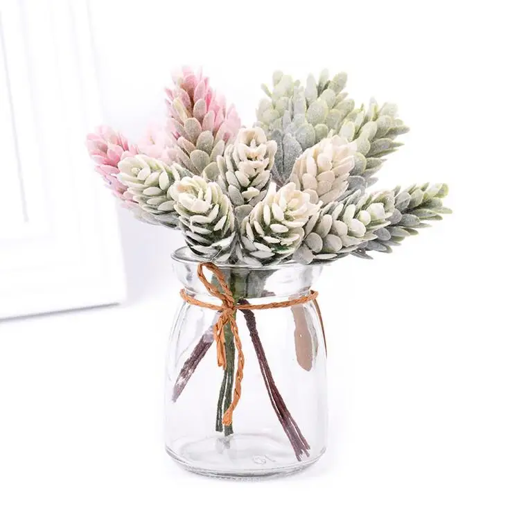 

6pcs/lot Craft Flowers Materials Home Christmas decoration Flowers Diy Gift Box Wreath Pine Cone Artificial Plants