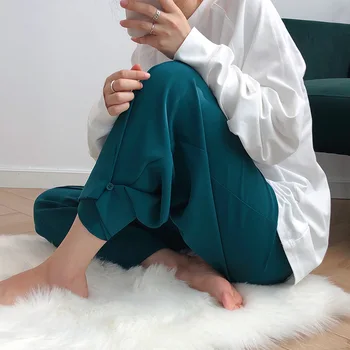 

Trousers Women Straight Wide Leg Pants Harem Pants Spring New High Waisted Vintage Drape Loose Pants Beam Pants Casual Lady Pant