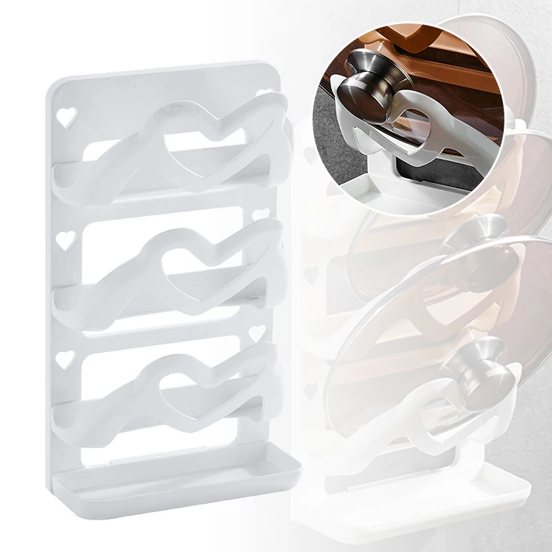 Двери шкафа настенные кастрюли крышки для хранения стойки держатель Белый ABS| |