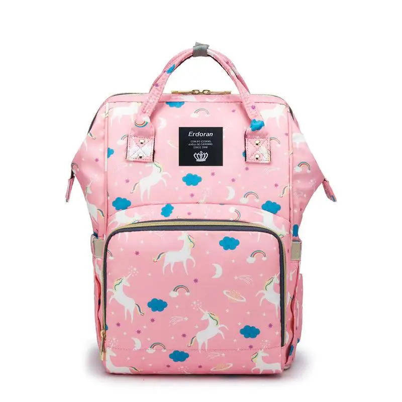Водонепроницаемая Детская сумка на молнии, рюкзак для путешествий, сумка для мам, сумка для детской коляски, сумка для коляски yoya с отверстием сзади, сумка для коляски, бесплатный Подарочный крючок - Цвет: Unicorn Pink