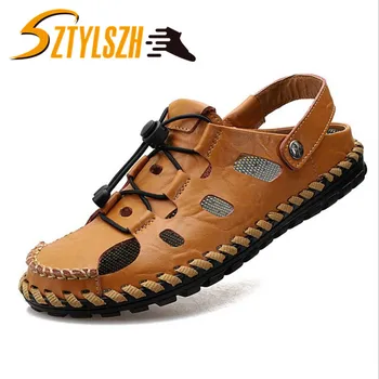 

Classic Men Soft Sandals Comfortable Men Summer Shoes Leather Sandals Soft Sandals Men Roman Comfortable Men Summer Big 38-48