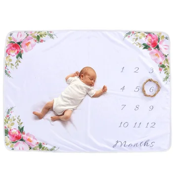 

2018 New Baby Milestone Anniversary Blanket Baby Photography Props Blanket Photo Growth Commemorative baby blankets newborn