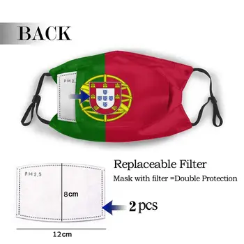 

protective mask with filter Portuguese Flag anti dust PM2.5 reuse adult teen child girl