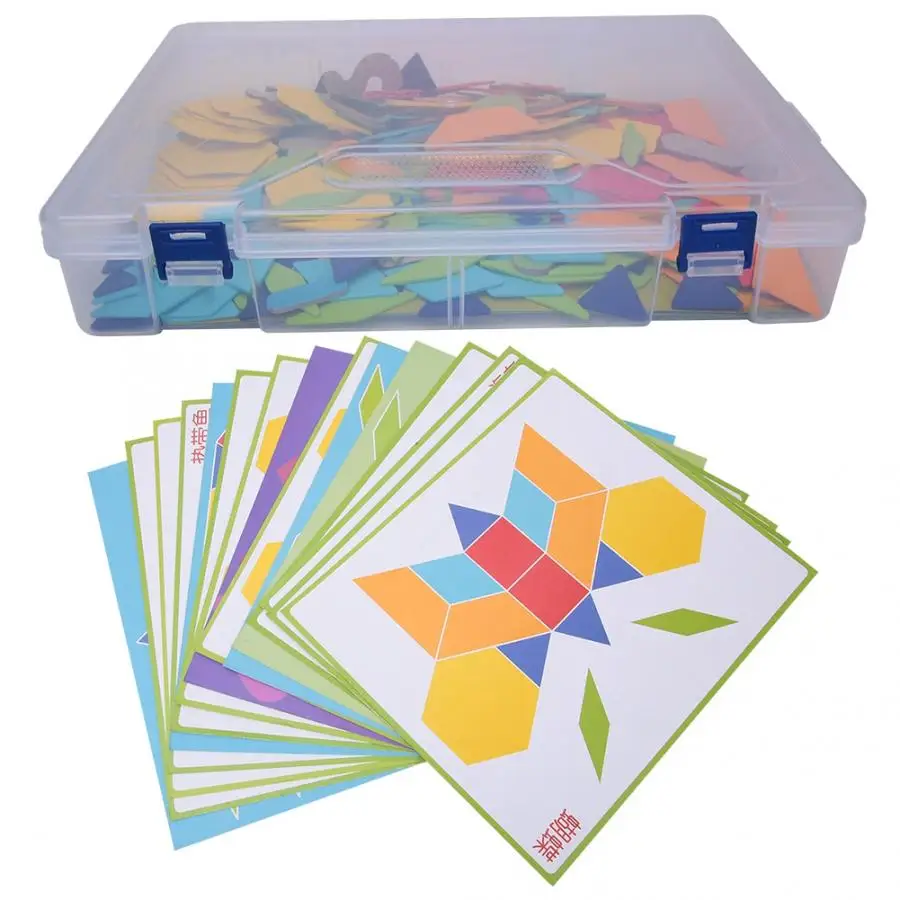 170 шт деревянная геометрическая форма Tangram Детские Развивающий Пазл игра умственное развитие игрушка для детей подарок для детей