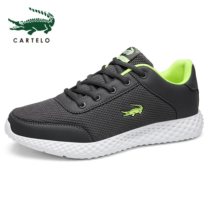 CARTELO/брендовая модная мужская обувь; повседневная мужская обувь; мужские кроссовки; Черная дышащая обувь; коллекция года; мужские кроссовки; Zapatillas Hombre - Цвет: Серый