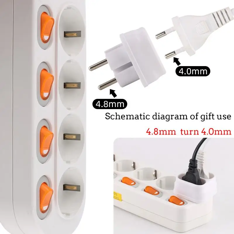 удлинитель 2 Порты USB 2/3/4/5/6 ЕС Электровилки разъем Независимый выключатель Защита