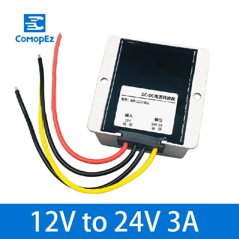 Преобразователь постоянного тока 12 V-24 V 1A 2A 3A 5A 8A 10A 12A 15A 20A 21A 25A Водонепроницаемый шаг вверх импульсный повышающий стабилизатор Напряжение постоянного/переменного тока постоянного тока в постоянный преобразователи - Цвет: 12V to 24V 3A