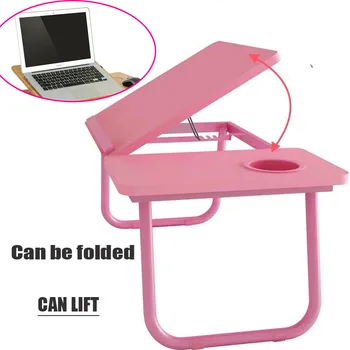 

Folding table dormitory mini multi-function bed laptop table can be placed cup storage desk lazy storage office desk