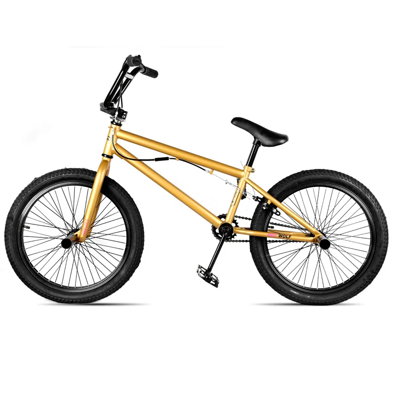 Стальная рама 20 дюймов bmx велосипед мужской performance bike orange/красный шины не складной велосипед для шоу горячая волк задний тормоз V велосипед - Цвет: Golden