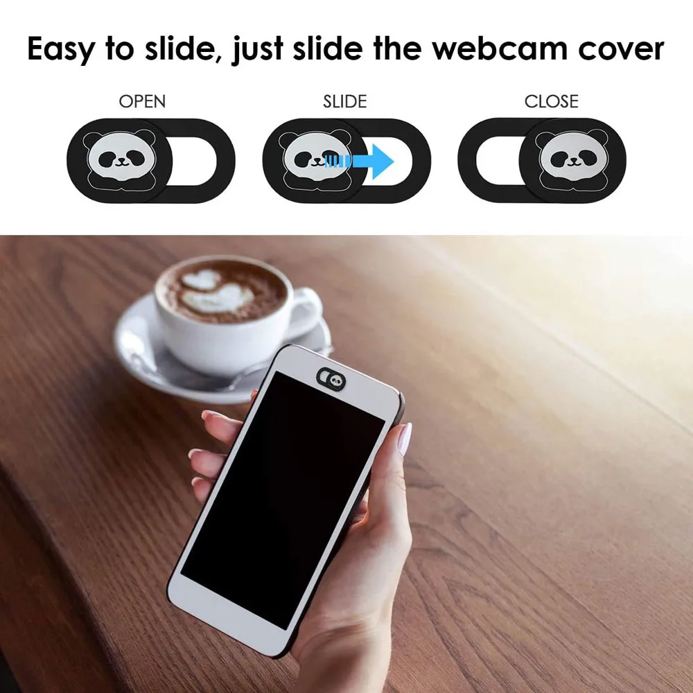 3Pcs/Set Cute Panda Pattern Webcam Cover Ultra-Thin  0.02-Inch Universal Privacy Protection Lens Stickers For Laptop Smartphone mobile camera zoom lens