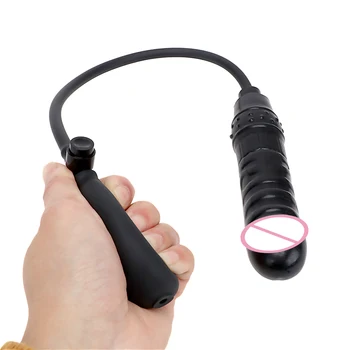 OLO Black Anal Plug Butt Plug Inflatable Dildo Fake Penis Huge Dildo with Pump Sex Toys for Women Female Masturbation 5