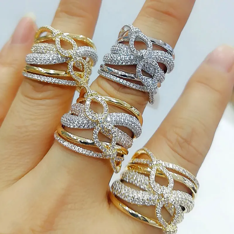 GODKI роскошные индийские нигерийские толстые кольца с камнями из циркония 2020