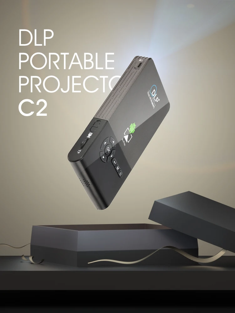 ALSTON C2 мини DLP проектор Android Wifi Bluetooth Портативный LED мультимедийный домашний