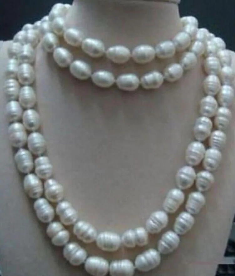 south sea 12-13mm baroque white pearl necklace 38inch14k