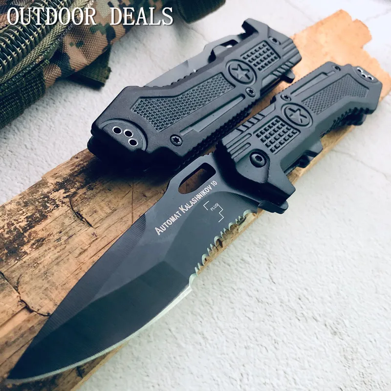 

Military Pocket Tactical Folding Knives Outdoor Fast Open Blade Knife Survival EDC Wilderness Hunting Camping Fishing Tools-Gift