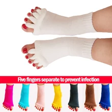 Cinco dedos dos pés meias separadores hallux valgus corrector joint ajustador pé cuidado ortopédico alisador meias para pedicure-30