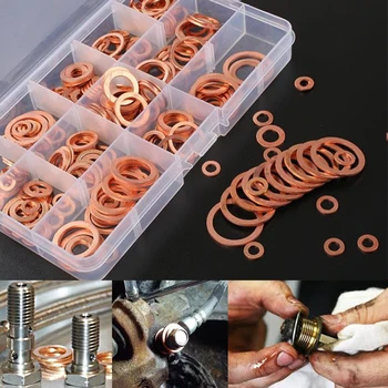 

280Pcs Assortment Copper Washers Sump Plug Assorted Kit with Plastic Box