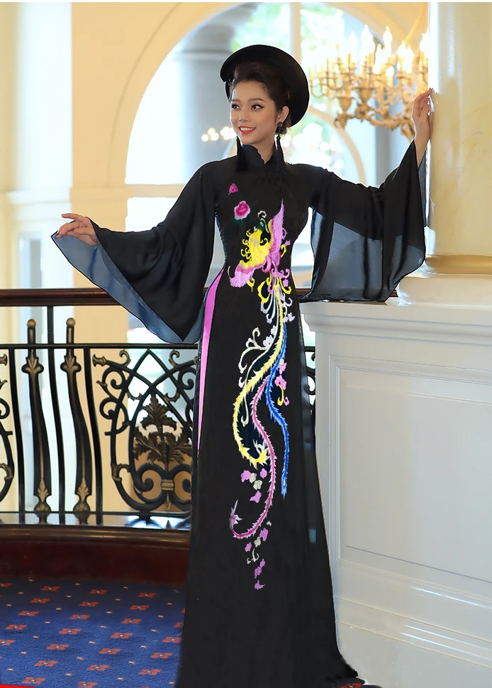 Aodai вьетнамская одежда cheongsam aodai вьетнамское платье вьетнамское традиционное платье с длинными рукавами cheongsam современного размера плюс - Цвет: see chart