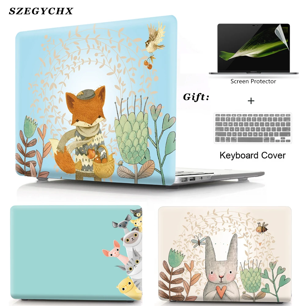Жесткий Чехол для ноутбука MacBook Air Pro Retina 11 12 13 15 3 сенсорная панель New A1932 2018 чехол +