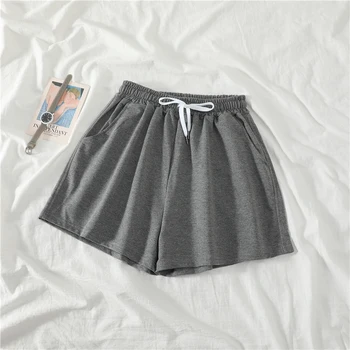 Women Shorts Summer Casual Solid Drawstring shorts high waist loose
