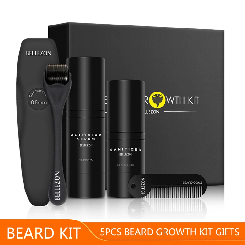 Beard Growth set ALIVER 7 шт./компл. Для мужчин борода комплект инструмент для укладки волос масло для бороды гребень для бороды Bib фартуки, увлажняющий бальзам воск для укладки волос Ножницы Уход за бородой комплект - Цвет: Beard Growth set