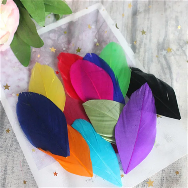 Mix color 2 Натуральные гусиные перья 4-8 см, цветные перья лебедя, шлейф для украшения дома, рукоделие, свадебные украшения, 50 шт - Цвет: Mix color 2