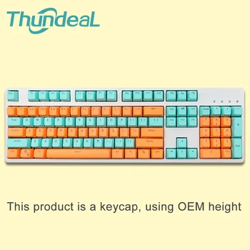 

Thundeal PBT translucent keycap 104 two-color translucent multi-color for cherry/NOPPOO/FICO mechanical keyboard English keys