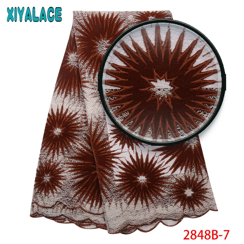 Нигерийская Двойная Ткань для тюли кружевная ткань Aso Ebi африканская кружевная ткань высокого качества вышивка, кружево для женщин KS2848B-6