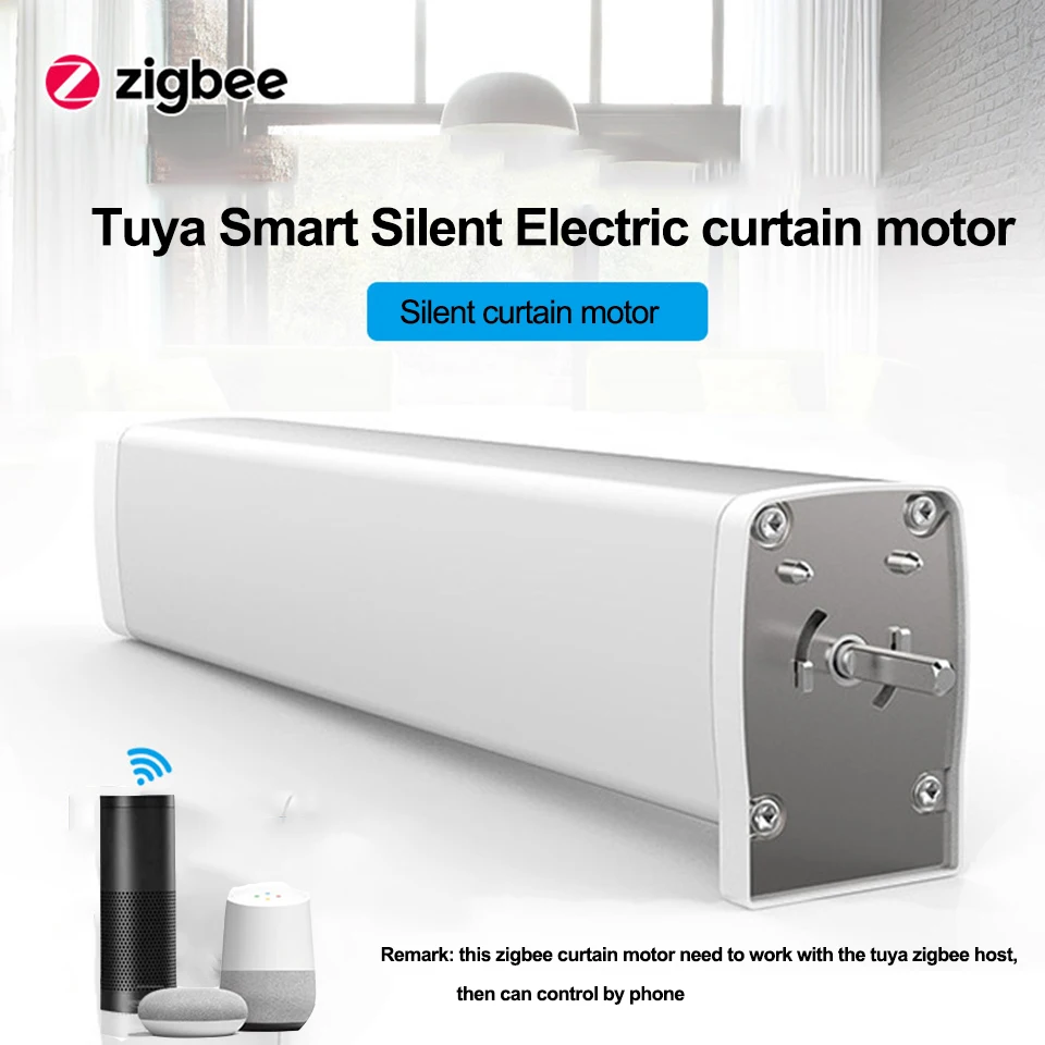 Туя умный zigbee занавес мотор приложение управление беспроводной синхронизации электрический занавес мотор работа с alexa/google дом для умного дома