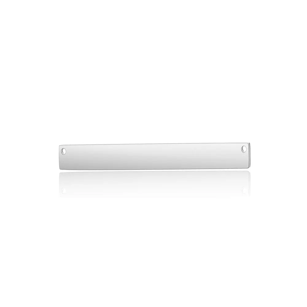 Stainless Steel Mirror Polish Rectangle Pendant 5x15/20/25/30/40mm Blank Bar Two Holes in Side DIY Jewelry Accessories 10pcs